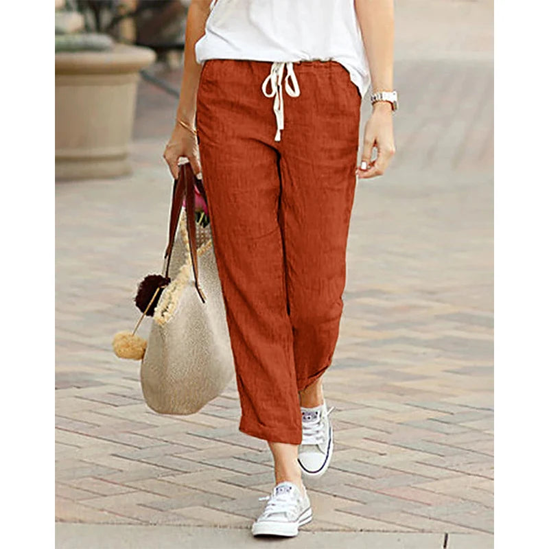 Autumn Cotton Drawstring Pants- The New Cozy