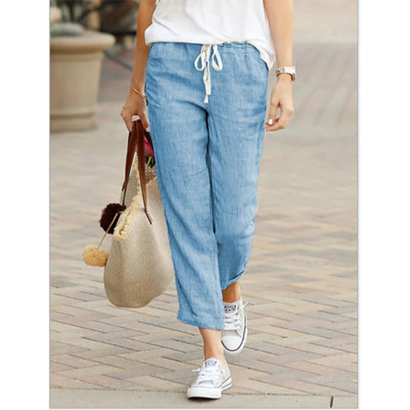 Autumn Cotton Drawstring Pants- The New Cozy