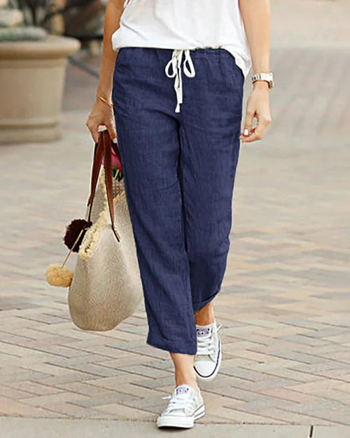 Autumn Cotton Drawstring Pants- The New Cozy