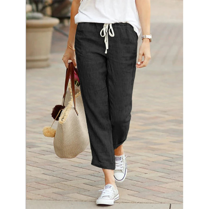 Autumn Cotton Drawstring Pants- The New Cozy