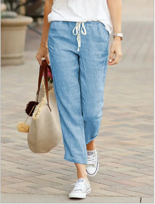 Autumn Cotton Drawstring Pants- The New Cozy