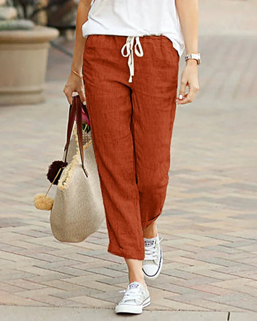 Autumn Cotton Drawstring Pants- The New Cozy