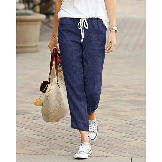 Autumn Cotton Drawstring Pants- The New Cozy