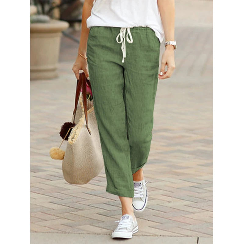Autumn Cotton Drawstring Pants- The New Cozy