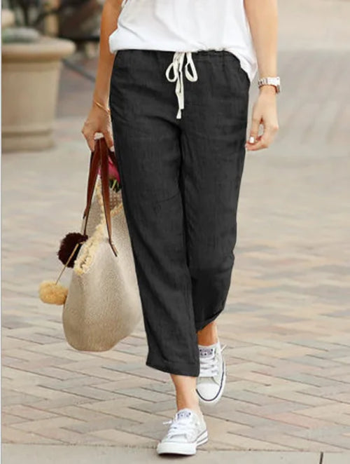 Autumn Cotton Drawstring Pants- The New Cozy