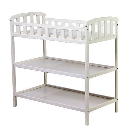 Mesa cambiadora de pañales blanca para bebé con almohadilla cambiadora de 1 pulgada de grosor