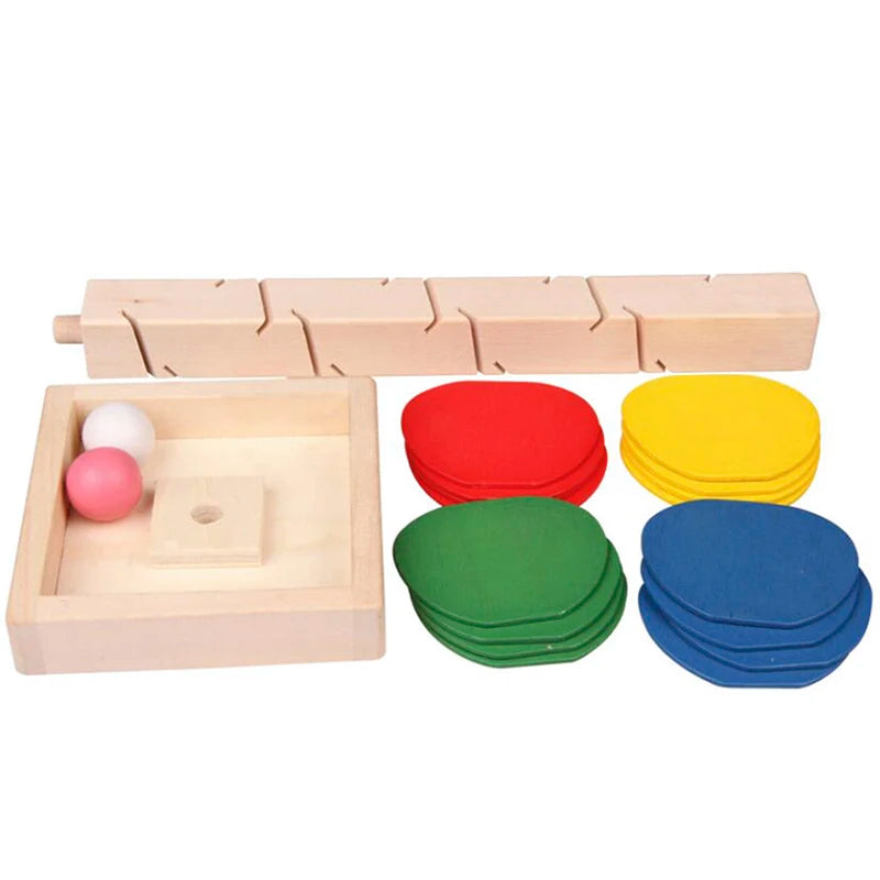 Mini Colorful Tree Marble Ball Run Track Building Blocks Kids Wooden