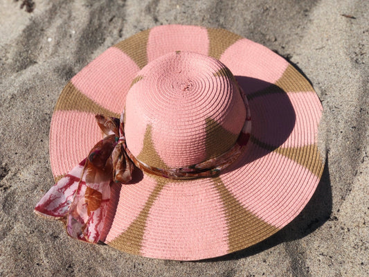 Blush Handpainted 'Floral' Summer Hat
