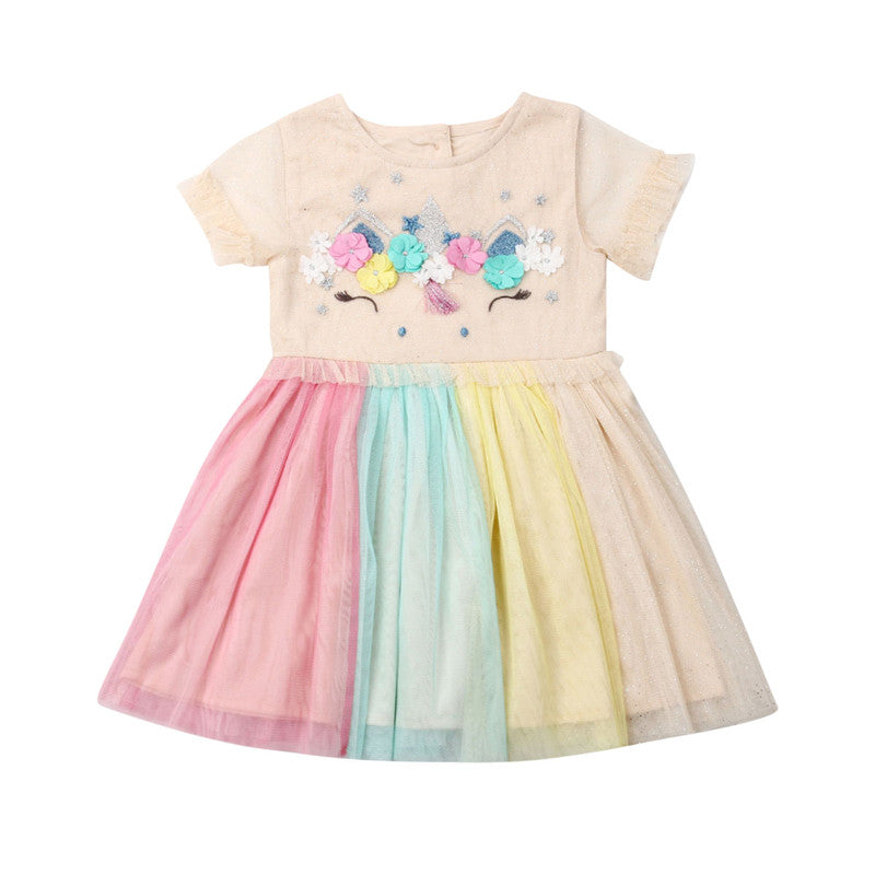 Kids Baby Girl Embroidery 3D Flowers Dress Girl