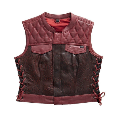 Chaleco elegante de cuero rojo de vaca