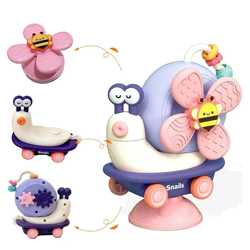 Montessori Sensory Suction Cup Snail Spinner Windmill Toys