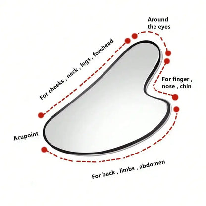 Herramientas faciales Gua Sha de acero inoxidable 304, herramientas de masaje facial suaves 
