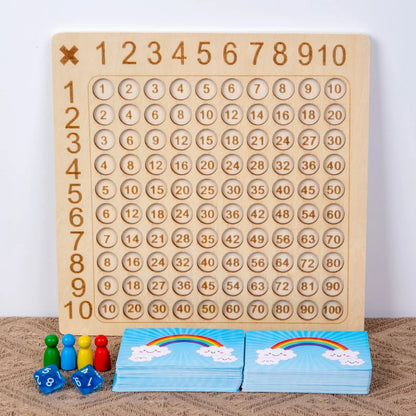 99 Multiplication Board Game Wooden Montessori  Kids Learning