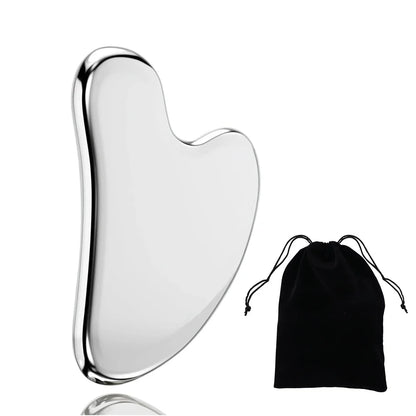 Herramientas faciales Gua Sha de acero inoxidable 304, herramientas de masaje facial suaves 
