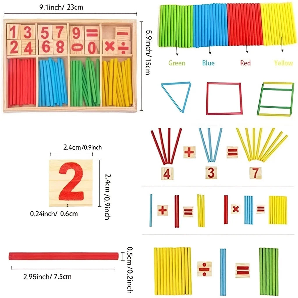 Kids Montessori Wooden Educational Math Calculate Mathematics Games