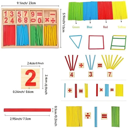 Kids Montessori Wooden Educational Math Calculate Mathematics Games