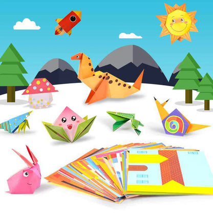 Kids Montessori DIY Craft Toys Cartoon Animal Origami Handcraft Paper