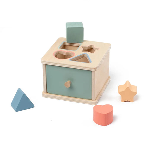 Wooden Color Shape Sorting Toys Drawer Box Busy Board Matching Game