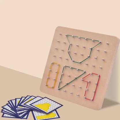 Montessori Wooden Geometry Puzzle Nail Board Math