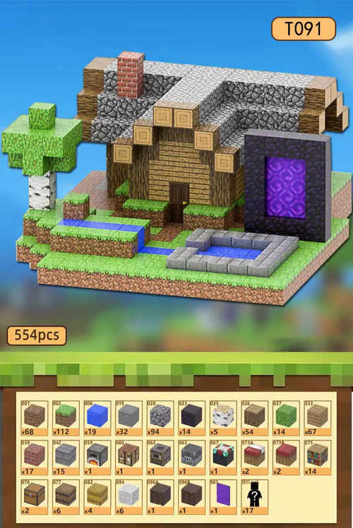 Magnetic Building Blocks Mine World Magnet Cube Set STEM Montessori