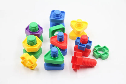 5 Set Screw Building Blocks Plastic Insert Blocks Nut Shape Toys for