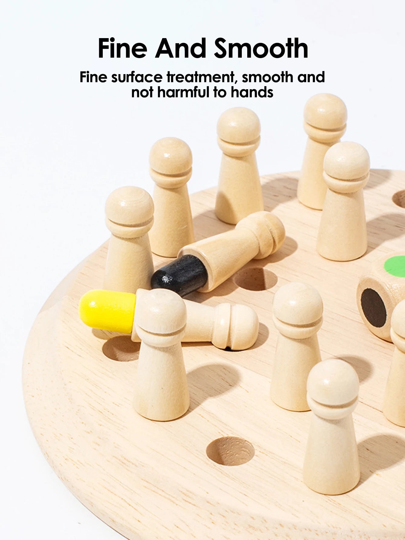 1Set Wooden Chessboard Color Memory Chess Game Memory Concentration