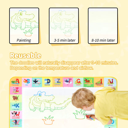 100x80CM Magic Water Drawing Mat Coloring Doodle With Reusable Magic