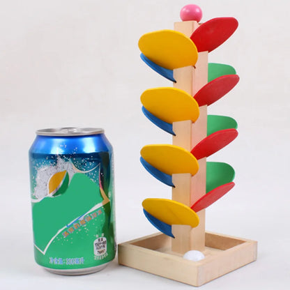 Mini Colorful Tree Marble Ball Run Track Building Blocks Kids Wooden