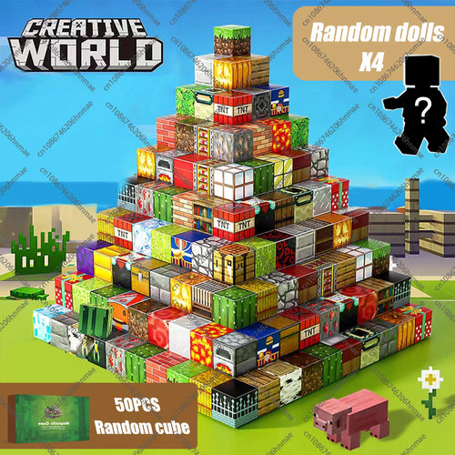 Magnetic Building Blocks Mine World Magnet Cube Set STEM Montessori