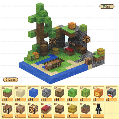 Magnetic Building Blocks Mine World Magnet Cube Set STEM Montessori