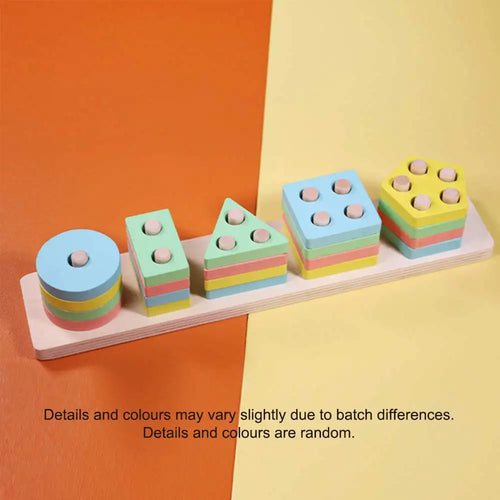 Montessori Wood Toys for Kids Wooden Sorting Stacking Toys for Baby