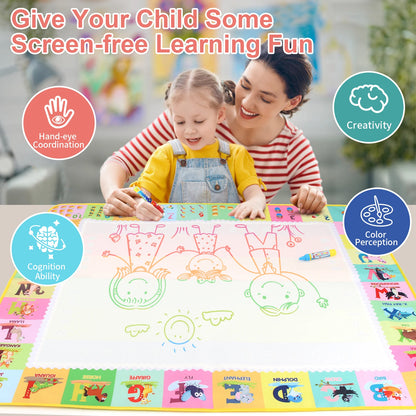 100x80CM Magic Water Drawing Mat Coloring Doodle With Reusable Magic