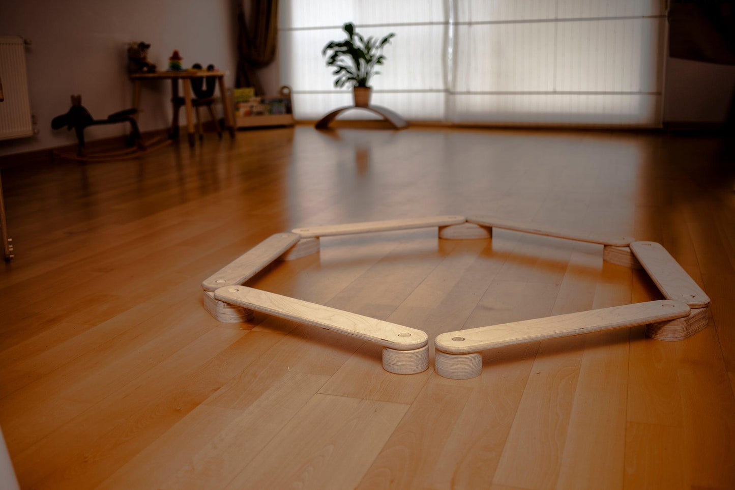Circular Wooden Balance Beam Set | Montessori