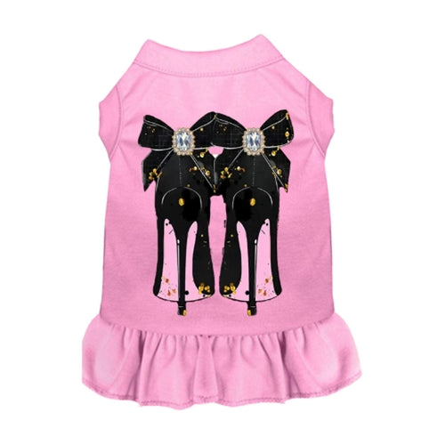 Chic Pink Ruffle Girl Puppy Dog Dress - Rhinestone Accents included