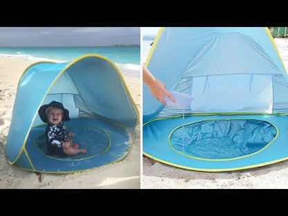 Tienda de playa emergente para bebés