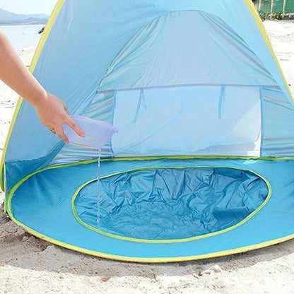 Tienda de playa emergente para bebés
