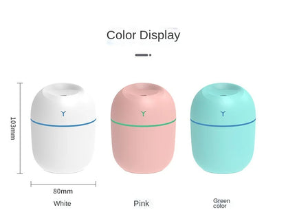 Humidificador ultrasónico portátil USB con difusor de aceites esenciales y LED