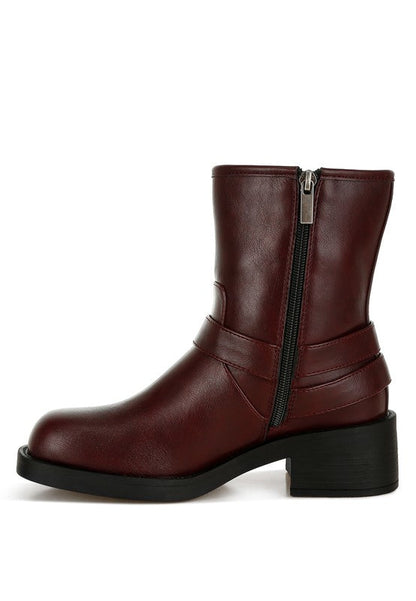 Harness Detail Biker Boots