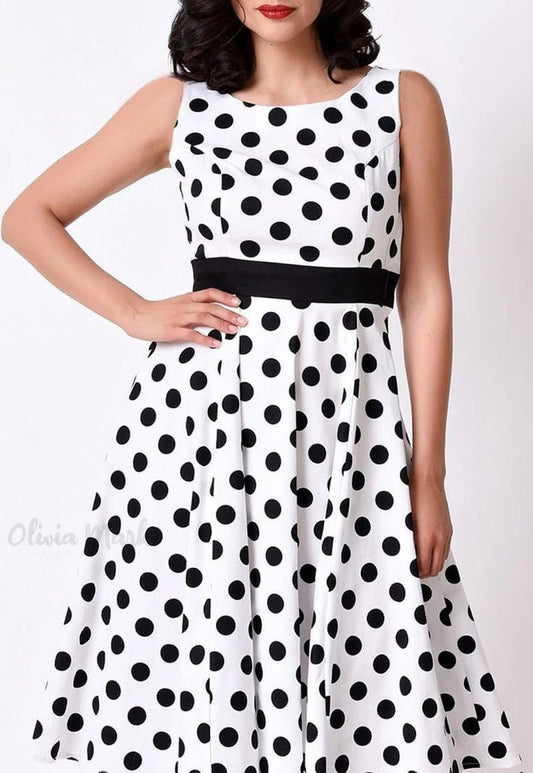 Queen Polka Dot Midi Maxi-Dress