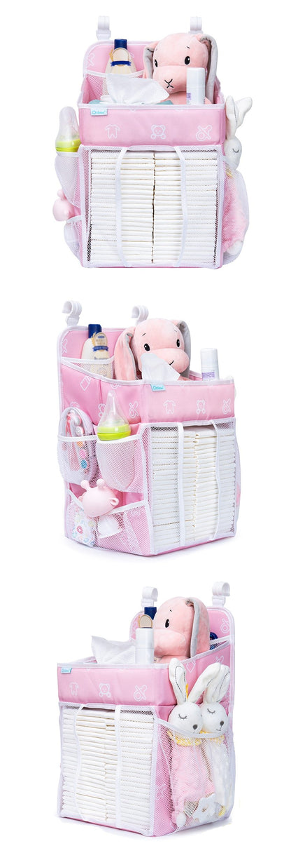 Bolsa de almacenamiento colgante para cuna de bebé, organizador portátil de pañales para recién nacidos