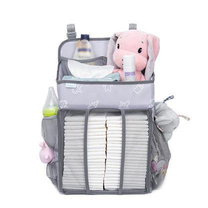 Bolsa de almacenamiento colgante para cuna de bebé, organizador portátil de pañales para recién nacidos